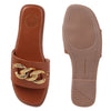 Coast & Cedar Tan Fabric Slip On Flats Women Daily Comfort Wear