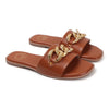 Coast & Cedar Tan Fabric Slip On Flats Women Daily Comfort Wear