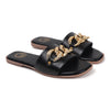 Coast & Cedar Black Fabric Flats Women Comfortable Slip On