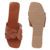 Coast & Cedar Tan Comfort Flats Women Slip On Casual Wear