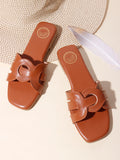 Coast & Cedar Tan Comfort Flats Women Slip On Casual Wear