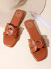 Coast & Cedar Tan Comfort Flats Women Slip On Casual Wear