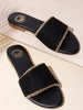 Coast & Cedar Black Comfort Flats Women Slip On Daily Wear