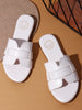 Coast & Cedar White Slip On Flats Women Breathable Comfort