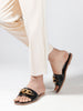 Coast & Cedar Black Fabric Flats Women Comfortable Slip On
